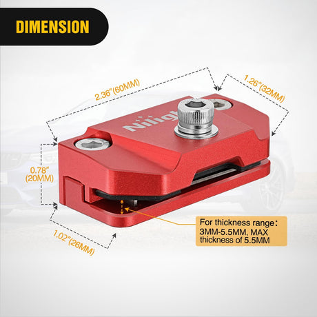 LED Light Bar Mounting Bracket 2PCS Universal Adjustable Pillar Hood Fog Pods Work Lamp No Drilling Aluminum Mount Clamp Holder for Truck SUV Pickup Van 4x4 Off-Road, Red