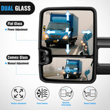 Towing Mirrors Turn Signal Reverse Puddle Lights Power Heated Adjustable Glass Manual Telescoping Folding Compatible With 2007-2014 Chevy Silverado GMC Sierra Yukon XL