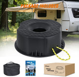 Trailer Jack Block, RV Camper Stabilizer Blocks for Travel Trailer with Bag, Heavy Duty RV Leveling Block with 10000lbs Capacity Universal Fit for Tongue Jack Post Foot 5th Wheels Black 1 Pack