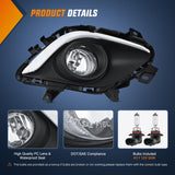 Fog Lights Assembly Compatible with 2013 2014 2015 MAZDA 6 Clear Lens Driver and Passenger Side H11 12V 55W Bulbs