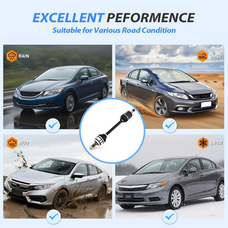 CV Axle Shaft Assembly Compatible with 2006 2007 2008 2009 2010 2011 2012 2013 2014 2015 Honda Civic L4 1.8L Half-Shaft Assemblies Replacement Front Wheel Driver Side