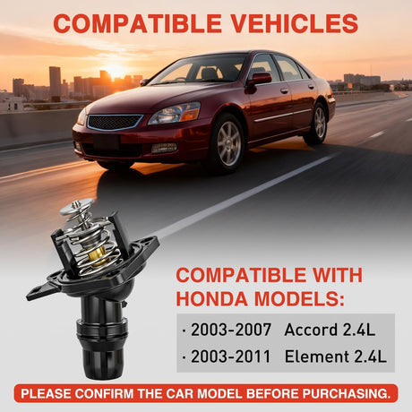 Thermostat Housing Assembly Compatible with Honda Accord 2003-2007 Element 2003-2011 Engine 2.4L L4 Coolant Thermostat Housing for Car 19301-RAA-A02 19301RAAA02 19301-RAA-A01 19301-R40-A01