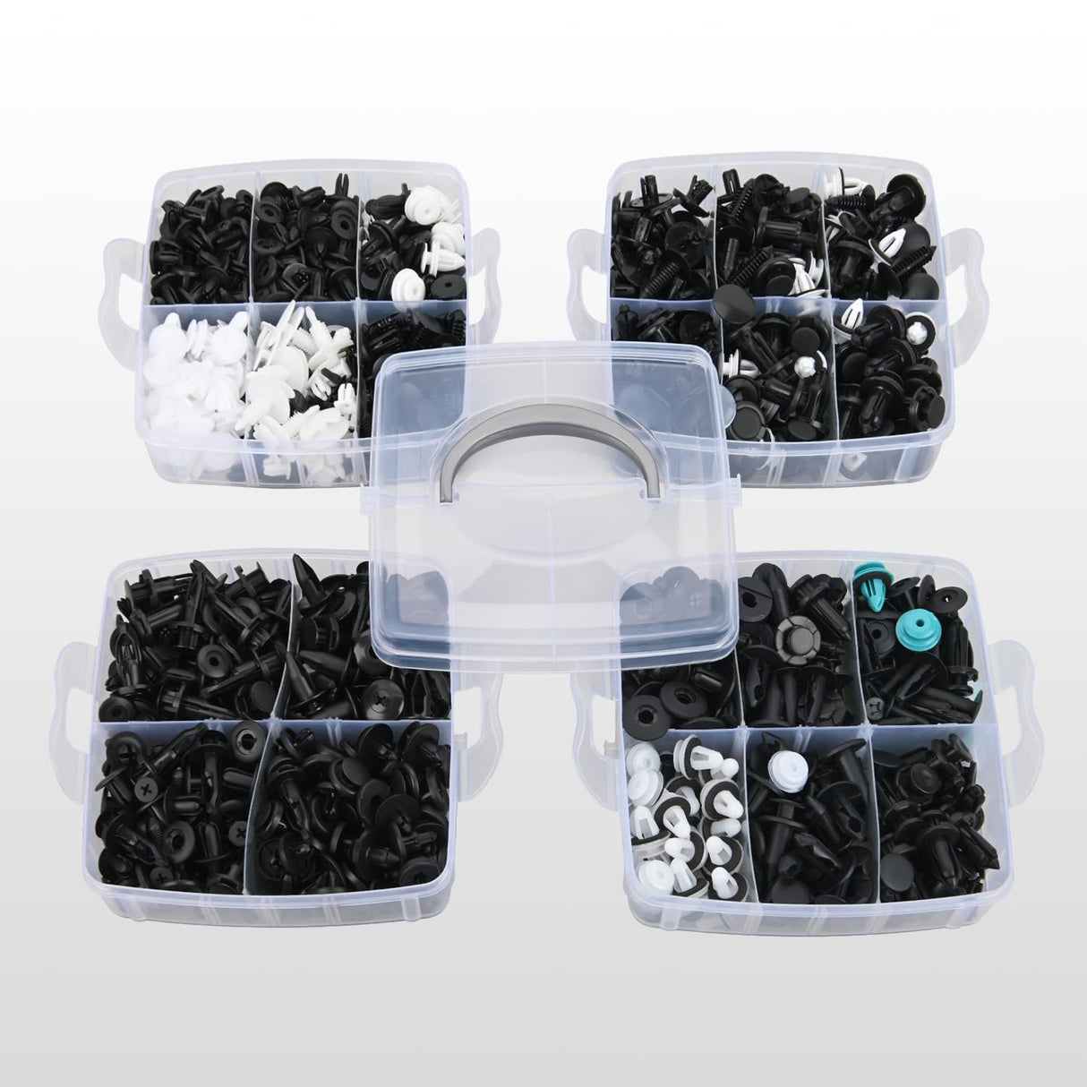 1115Pcs Car Push Retainer Clips Auto Fasteners Kit 32 Most Popular Sizes Nylon Bumper Fender Rivets with 5 Fasteners Remover 10 Cable Ties for Toyota GM Ford Honda Chevy