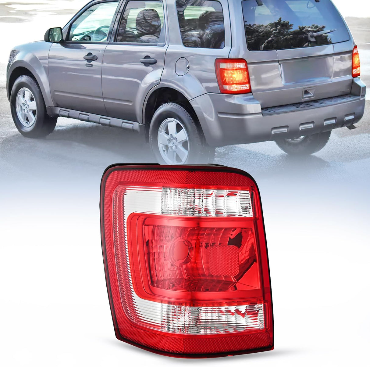Taillight Assembly Compatible with 2008 2009 2010 2011 2012 Ford Escape Tail Lights Rear Lamp Replacement OE Style Driver Side