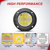 Flush Mount LED Light Pods 2PCS 5 Inch 36W Amber White 3 Lighting Modes Fog Lights Spot Flood Beam with Dual Control 18AWG Wiring Harness for Truck Pickup Golf Cart UTV ATV SUV Boat 4x4 Car