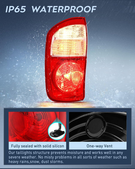 Taillight Assembly Compatible with 2004 2005 2006 Toyota Tundra 4 Door Double Cab and Crew Cab Tail Light OE Style Rear Lamp Replacement Driver Side