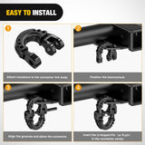 Safety Chain Connector Link, 1/2In Tow Hitch Hammerlock Coupling Link, 2 Pack Forged Steel Tow Chain Connector for Chain Link/Recovery Rope Link/Shackle, 12000 lbs Load Limit, Black