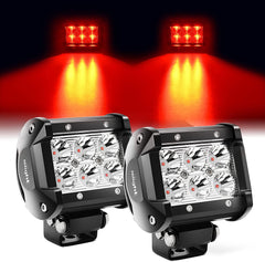 4 Inch 18W 1260LM Double Row Red Spot LED Pods (Pair)