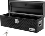 39 Inch Truck Tool Box Heavy Duty Aluminum Stripes Plated Pick Up Truck Bed Toolboxes 39 Inchx13 Inchx10 Inch Waterproof Storage Organizer for Bed of Truck RV Trailer with Side Handle Lock Keys, Black