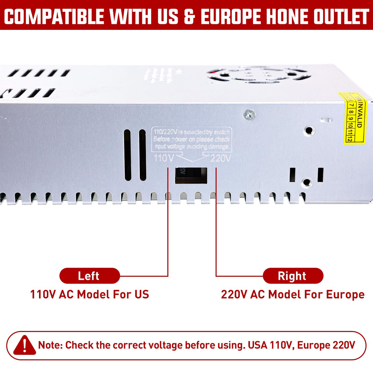 AC 110V/220V to DC 24V Voltage Converter 15A 360W Switching Power Supply Adapter Transformer Low Voltage Output LED Driver for LED Strip Light Radio CCTV Camera Security Video System