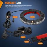 48 Inch Truck Tailgate Strobe Light Strip Tail Emergency Bar Rear Window Warning Lamp Ultra-Bright Double Row 288 LED for Pickup Trailers Construction Vehicles Car SUV, Red Blue
