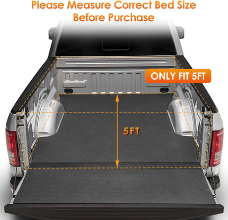 Soft Tri-fold Truck Bed Tonneau Cover Fits for 2019 2020 2021 2022 2023 2024 2025 Ford Ranger-5ft