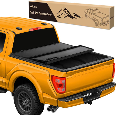 Truck Bed Tonneau Cover Hard Tri-fold Compatible with Ford F150 2015 2016 2017 2018 2019 2020 2021 2022 2023 2024 2025-5.5ft
