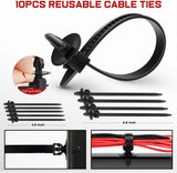 975Pcs Car Push Retainer Clips Auto Fasteners Kit Included 33 Sizes Nylon Bumper Fender Rivets Door Trim Panel Clips with 5 Fasteners Remover 10 Cable Ties for Toyota GM Ford Honda Chevy Audi