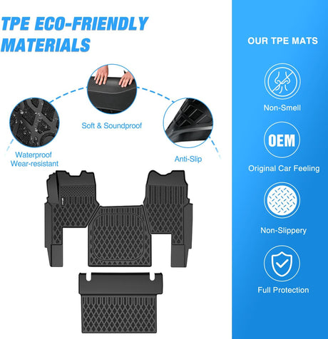 TPE Floor Mats for Mack Anthem 2018 2019 2020 2021 2022 2023 2024 2025 All Weather Custom Fit Heavy Duty Floor Liners