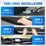Dash Cover for Toyota Camry 2018 2019 2020 2021 2022 2023 2024, Custom Fit Suede Dashboard Mat Non‑Slip Sunshade Glare Protector Interior Accessories Black
