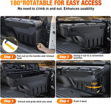 Truck Bed Tool Box Right Passenger Side Truck Tool Box Fit for Toyota Tundra 2007-2021 ABS Swing Case Truck Bed Storage Box with Lockable Lid Waterproof Wheel Well Toolbox Black
