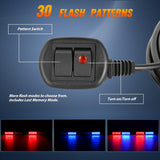 40LED Blue Red Emergency Strobe Traffic Advisor Light Bar with Suction Cups Dash Safety Warning Hazard Flashing Lights Interior Front/Rear Windshield for Trucks Construction Vehicles