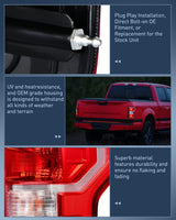 Taillight Assembly Compatible with 2018 2019 2020 Ford F150 F-150 Pickup Truck Tail Light Rear Lamp Replacement OE Style Red Housing with Bulbs and Harness Driver and Passenger side