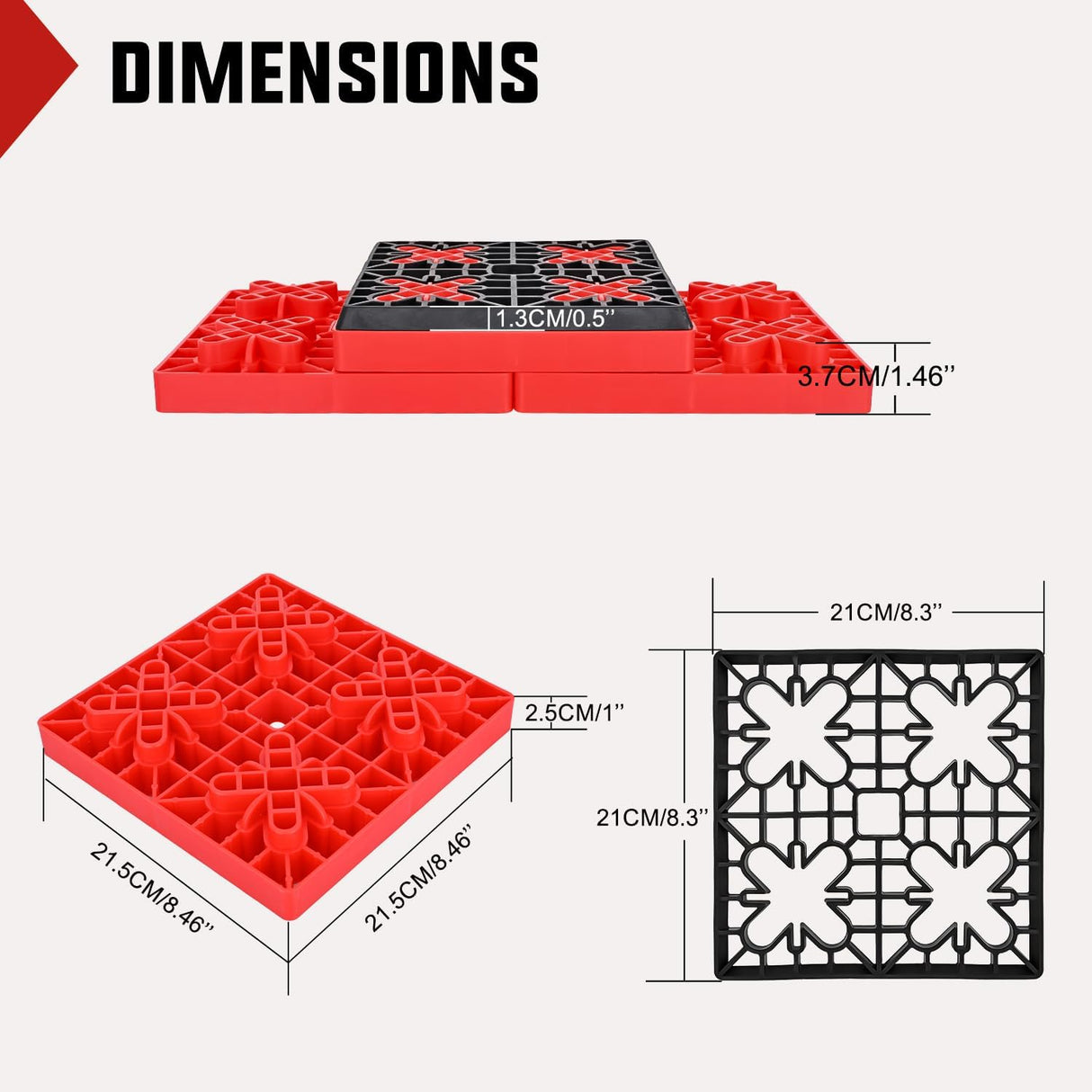 RV Leveling Blocks 12 Pack Interlocking Design Stabilizer Block Anti-Slip Rubber Covers Customizable Height with Carrying Bag for Rv Camper Travel Trailer