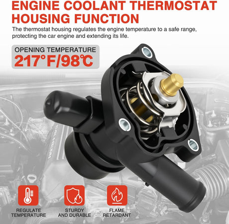 Thermostat Housing Assembly Compatible with Chevy Cruze 2011-2016 Sonic 2012-2020 Trax 2013-2021 Buick Encore 2013-2020 Engine Coolant Thermostat Housing for Car 902-808 25200455 55565336