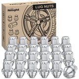 24PCS M14x1.5 Lug Nuts Compatible with 2015-2025 Ford F-150 | for 2015-2025 Ford Expedition/Lincoln Navigator One-Piece Solid Chrome Steel OEM Factory Wheel Nuts Replace