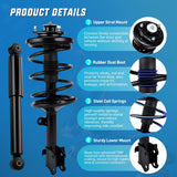 Front and Rear Struts Shocks Complete Assembly Kit Fit for Honda Pilot 2003-2008 Acura MDX 2001 2002, Pair Front Struts Coil Spring & 2 Rear Shock Absorber Replace OE#171451 171452 37246, 4PCS