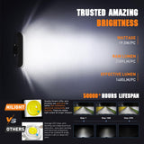 Side Shooter LED Light Pods with Amber DRL 6.5 Inch 2089LM Spot Flood Combo Offroad Driving Auxiliary Lights w/ 16AWG Wiring Kit for Truck ATV UTV Jeep