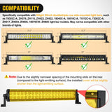22 Inch Spot Flood Combo LED Light Bar Yellow Cover | Protective Durable Polycarbonate Lens, Waterproof Dustproof Scratch-Proof for Side-Mounted Bumper Off Road Driving Fog Lamp