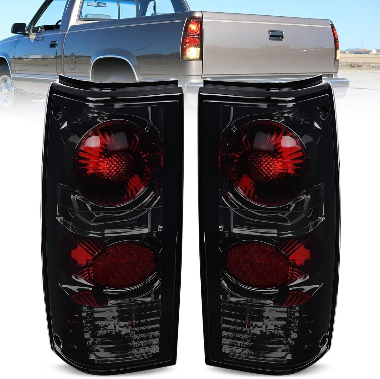 Taillight Assembly Compatible with 1982 1983 1984 1985 1986 1987 1988 1989 1990 1991 1992 1993 Chevy S10 Chevrolet S10 Blazer GMC S15 Sonoma Rear Tail Light Replacement Drive & Passenger Side