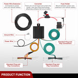 4 Pin Trailer Wiring Harness Kit 56434 Vehicle Standard 4 Way Connector Custom for 2019 2020 2021 2022 2023 2024 2025 Mitsubishi Outlander PHEV Toyota RAV4 RAV4 Prime Tow Hitch Accessories