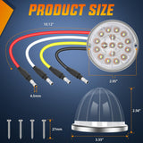 Dual Color Watermelon Light 2PCS 17 LED Red White Marker Lights | Stainless Bezel Side Marker Clearance Stop Brake 4 Pin IP68 Waterproof Fits Trailers Trucks Campers RVs ATVs UTVs Boats