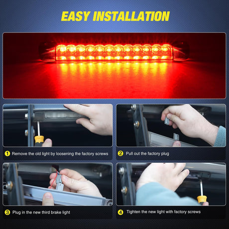 Third Brake Light Tail High Mount 3rd Stop Lights Smoked Lens for Toyota 4Runner 2010-2016 Highlander 2014-2016 Prius 2010-2015 Prius C Prius V 2012-2016 Sienna 2011-2016 Van SUV Rear Cab