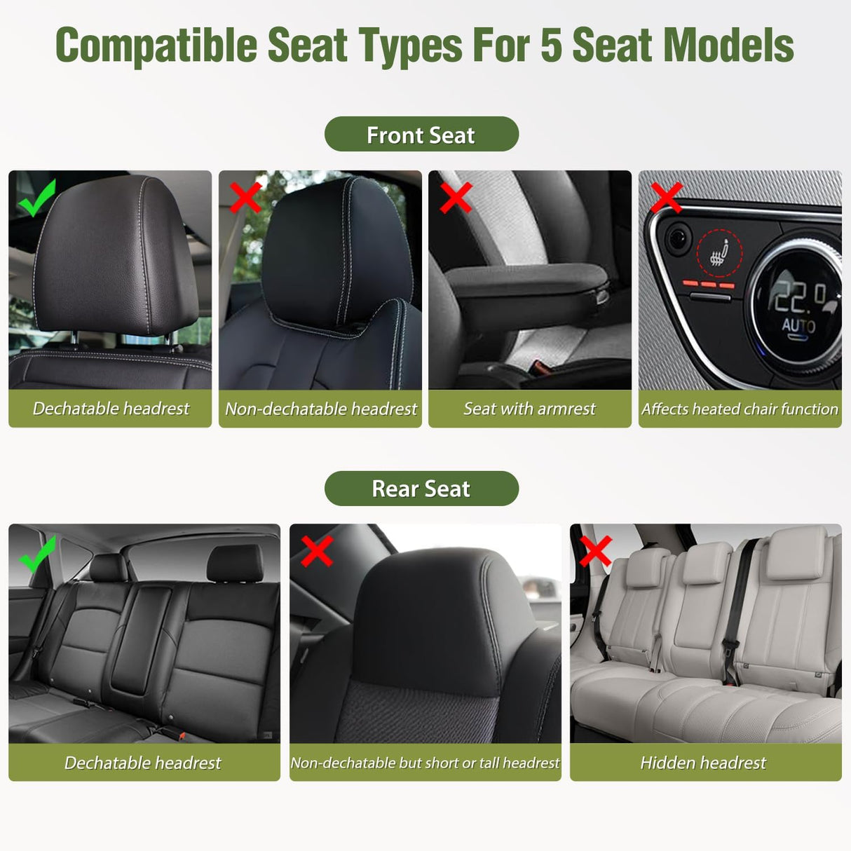 2005-2024 Toyota Tacoma Double Cab Extended Cab Crew Cab Seat Covers Nilight