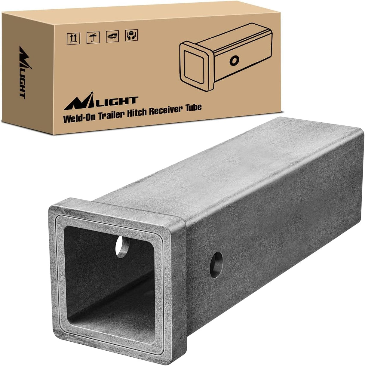 Hitch Adapter 1-1/4 Inch x 6 Inch Combo Bar Trailer Receiver Tube Weld-on Raw Steel Hitch Bar