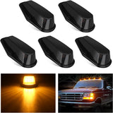 LED Cab Marker Lights 5 PCS 16 LED Smoke Lens Amber Clearance Roof Running Light Compatible with1984-1997 Ford F150 F250 F350 Pickup Trucks 1988-1997 Ford F Super Duty