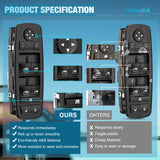 Driver Power Window Switch for 2016-2019 Dodge/Jeep w/Remaval Tool | for 2016 2017 2018 2019 Dodge Durango /Jeep Grand Cherokee 68289802AA 68289802AB 68319802AA Windows Control Switch