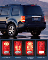 Taillight Assembly Compatible with 2009 2010 2011 2012 2013 2014 2015 Honda Pilot Red Clear Tail Lights Rear Lamp Replacement OE Style Driver Side w/Bulbs