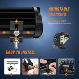 Side Shooter Light Bar 12Inch Triple Row Spot Flood Combo Work Off Road Lighting on Truck SUV ATV UTV