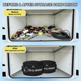 1 Pack RV Sewer Hose Storage Bag, Waterproof Black Bag with Dual Zipper Closure Handle Straps RV Storage & Organization for Sewer Fresh Water Hoses Electrical Cords Camper Tools Accessories
