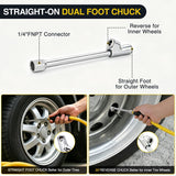 Heavy Duty Truck Tire Inflator Kit 3/8 in x 50 FT 300 PSI | Hybrid Air Hose with Universal Glad Hand and Air Chuck Lightweight Kink Resistant Semi Trailer Tractor Tire Inflation Hose