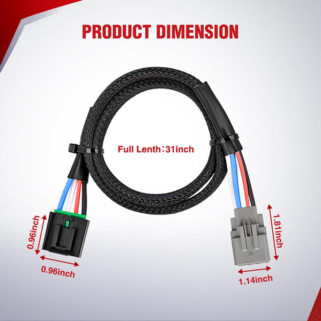 Wiring Harness Kit Brake Controller Wiring Harness Adapter for 2015-2021 Ram 1500 2500 3500, 1500 Classic 4500 5500 2019-2021, Ram 4500 5500 2016-2021 Towing Hitch Trailer RV