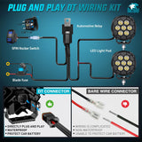 LED Pod Light 2 PCS 4.1 Inch 35 W 7 LED Round Hyper Spot Beam Offroad Driving Lights w/16 AWG Rocker Switch Wiring Harness Kit for Truck Motorbike Boat ATV UTV