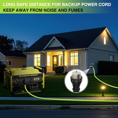 50FT 50 Amp Generator Extension Cord 250V Heavy Duty 6/3+8/1 Gauge Pure Copper STW Wire ETL Listed 4 Prong 14-50P SS2-50R&CS6364 Suit for RV Camper Outdoor Use Bright Green