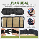 Golf Cart Seat Covers 2PCS Black Leather Club Car DS | Waterproof Leather No Staple Design All Season Protection Sun Scratch Resistant Cover Fits 2000-2026 Club Car DS
