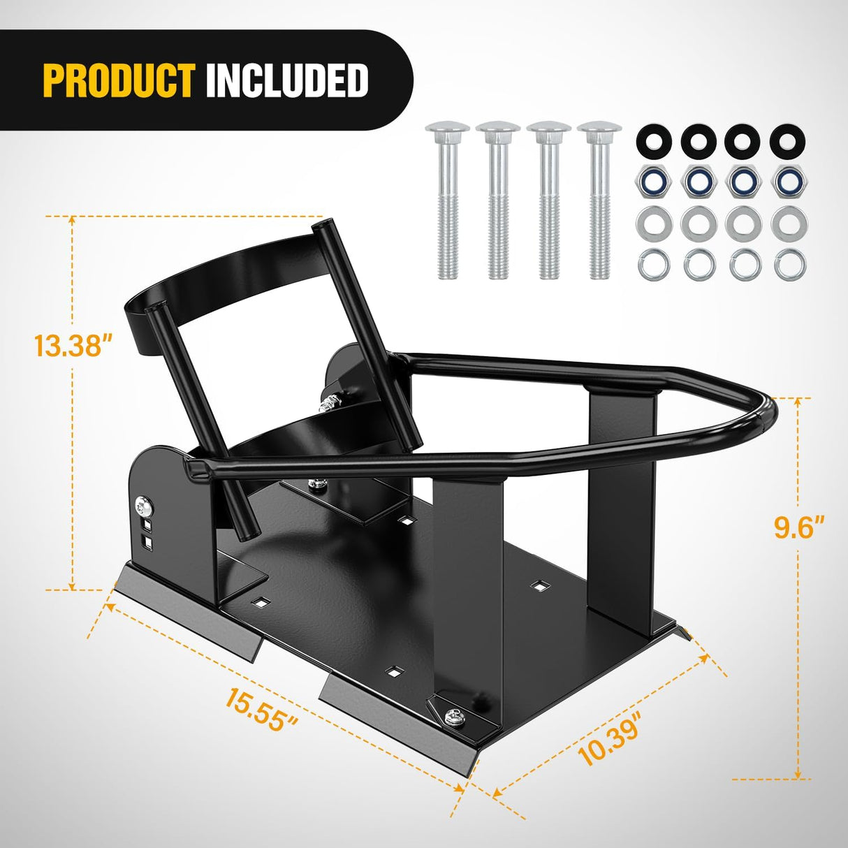 Motorcycle Wheel Chock 1800 lbs Capacity Wheel Cradle Holder Heavy-Duty Standard Steel Motorcycle Front Wheel Stand with 3 Adjustable Holes for 15 Inch-21 Inch Off-Road Motorcycles Black