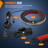 48 Inch Truck Tailgate Strobe Light Strip Tail Emergency Bar Rear Window Warning Lamp Ultra-Bright Double Row 288 LED for Pickup Trailers Construction Vehicles Car SUV, Green White