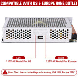 AC 110V/220V to DC 12V Voltage Converter 10A 120W Power Supply | Switching Power Supply Adapter Transformer Low Voltage Output LED Driver for LED Strip Light Radio CCTV Camera video System