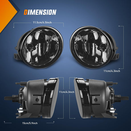 2005-2007 Nissan Armada 2004-2015 Titan Fog Light Assembly Smoke Lens 880 Bulbs Nilight
