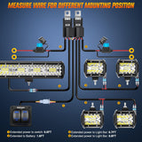 20Inch 420W Triple Row Spot Flood Combo Led Light Bar Work Driving Lamp 4Pcs 4Inch 60W Cube LED Pods Lights with Wiring Harness Kit for Trucks Jeeps ATVs UTVs Motorcycles Ships Yachts-5 Leads